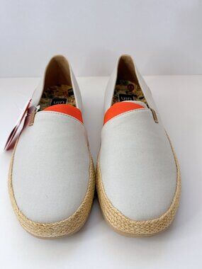 Men’s Size 10.5 UIN Marbella Creamy White Slip-On Shoes Canvas Espadrille Flats